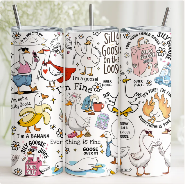 Silly Goose tumbler wrap