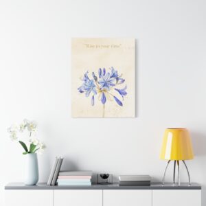 Floral Canvas Print — Purple Agapanthus Wall Art, Matte Stretched Canvas