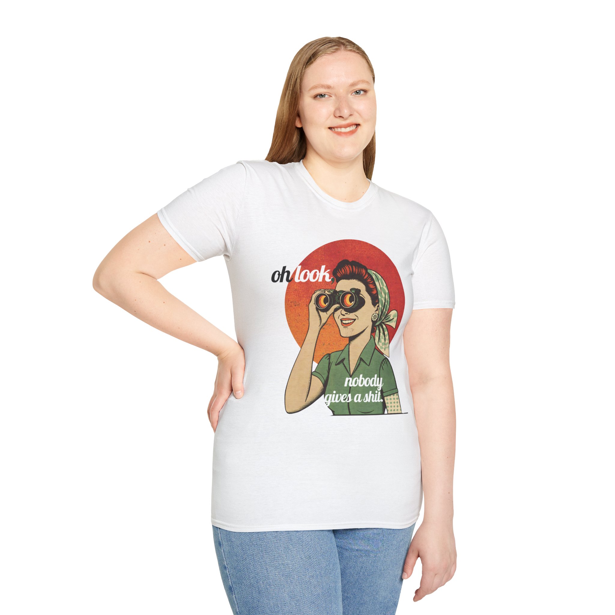 Oh Look Nobody Gives a Shit Retro Funny T Shirt - Image 3