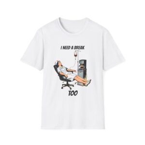 Nurse Coffee Lover Shirt IV Drip Humor T-Shirt - “I Need a Break Too” Vintage Nurse IV Drip Graphic Tee
