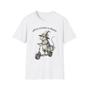 Traveling Mouse T-Shirt Off to Create a Chaos Mouse Scooter