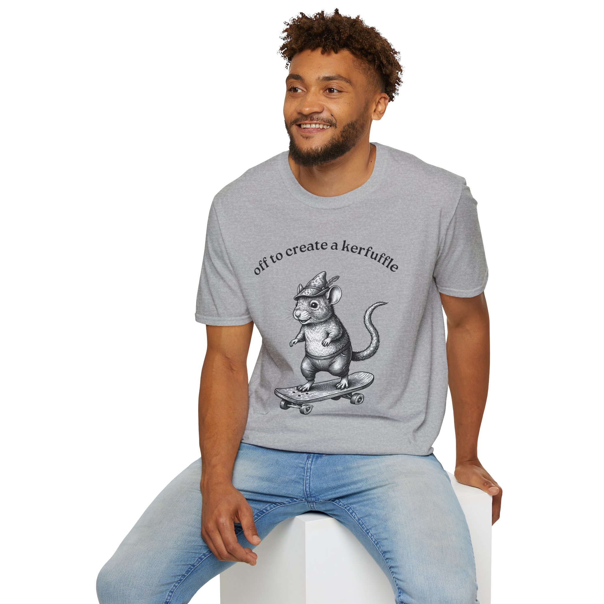 Unique Skateboard Mouse T-Shirt — “Off to Create a Kerfuffle” - Image 9