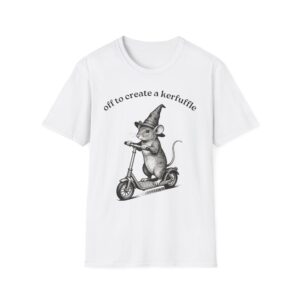 Cute Mouse on Scooter T‑Shirt — "Off to Create a Kerfuffle"