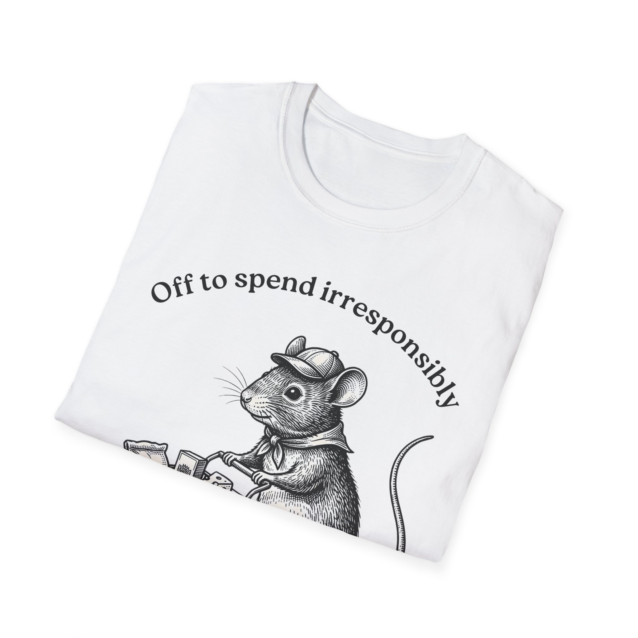Shopping Mouse T‑Shirt — "Off to Spend Irresponsibly" - Image 4