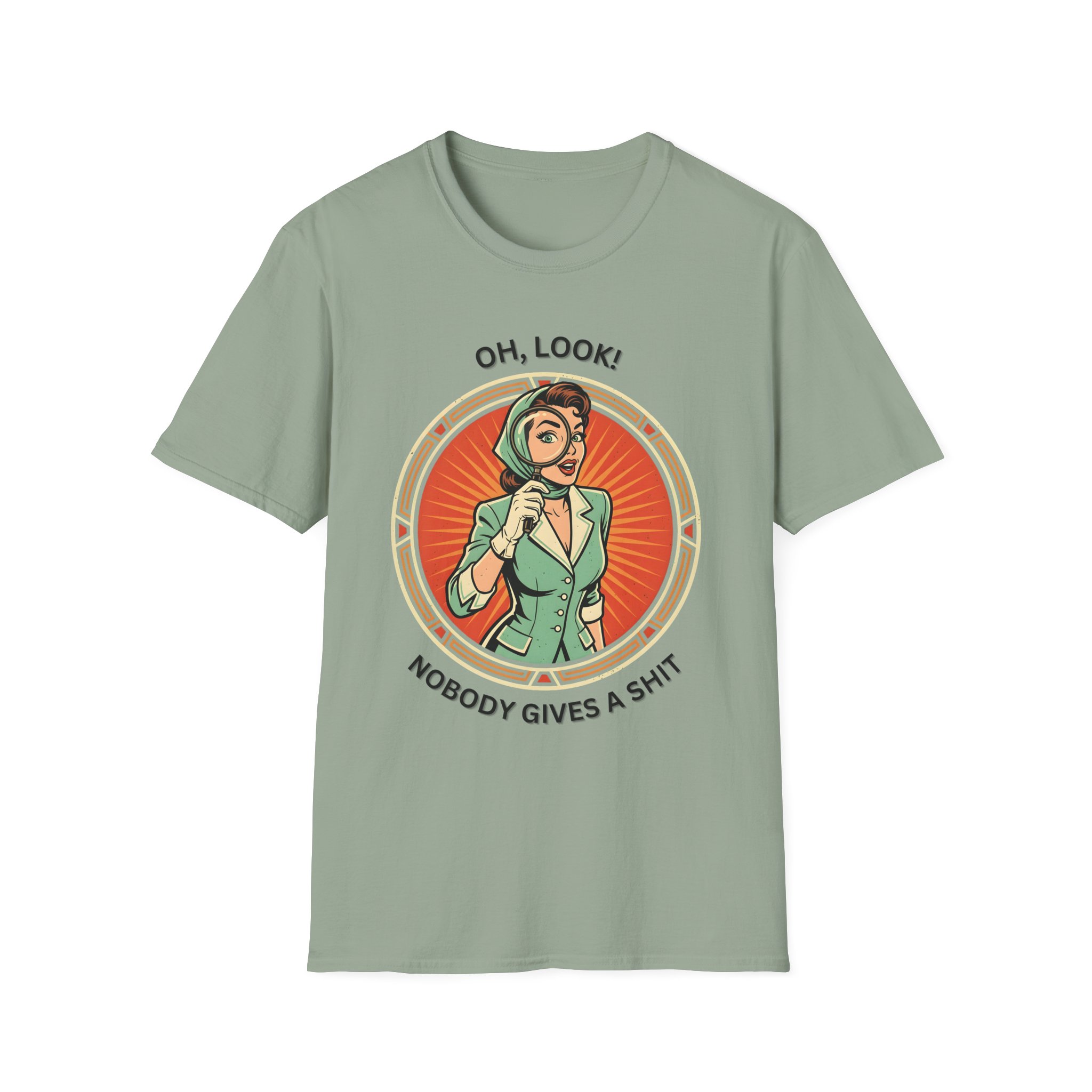 Retro Detective Woman Vintage “Oh, Look! Nobody Gives a Shit” T-Shirt - Image 13