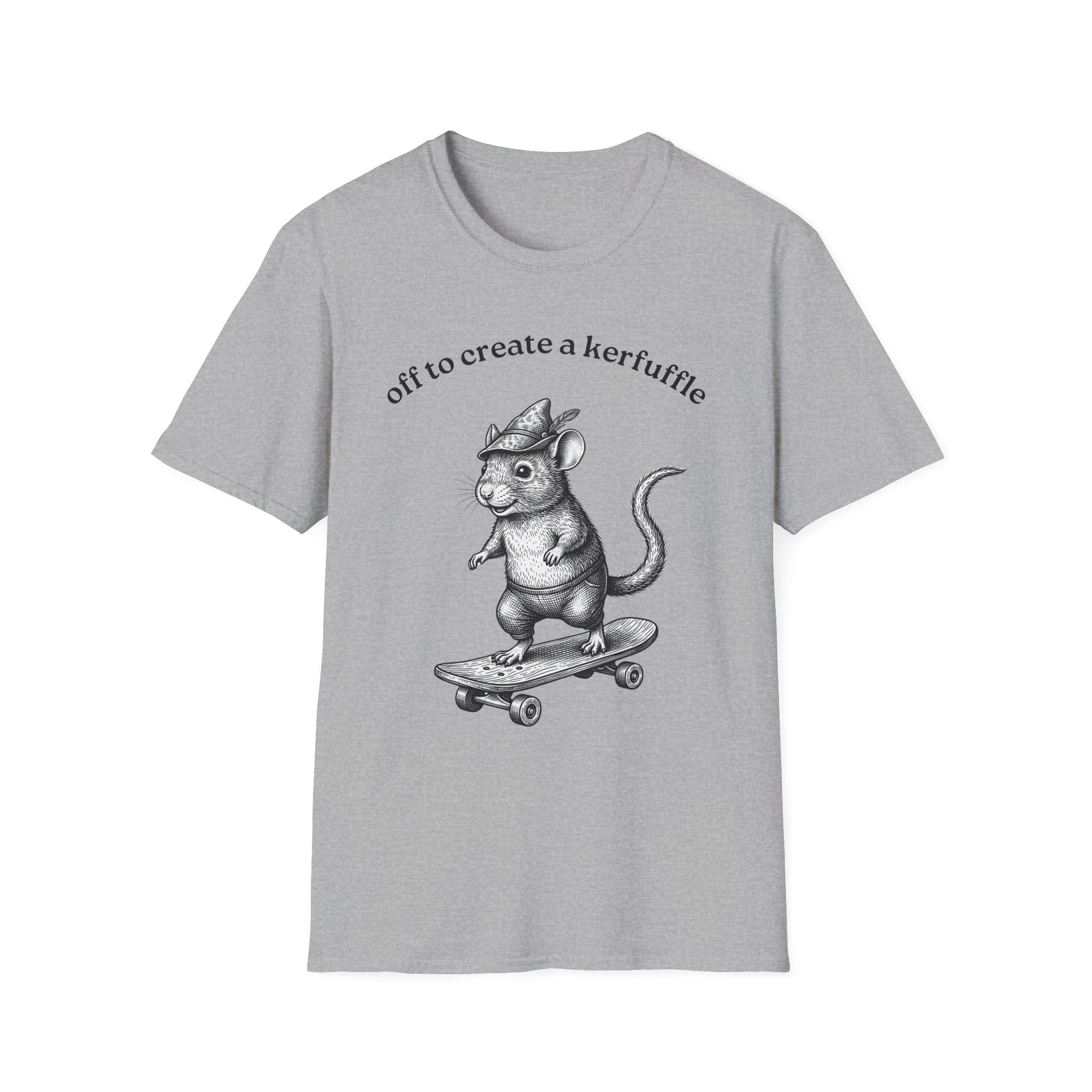 Unique Skateboard Mouse T-Shirt — “Off to Create a Kerfuffle” - Image 7