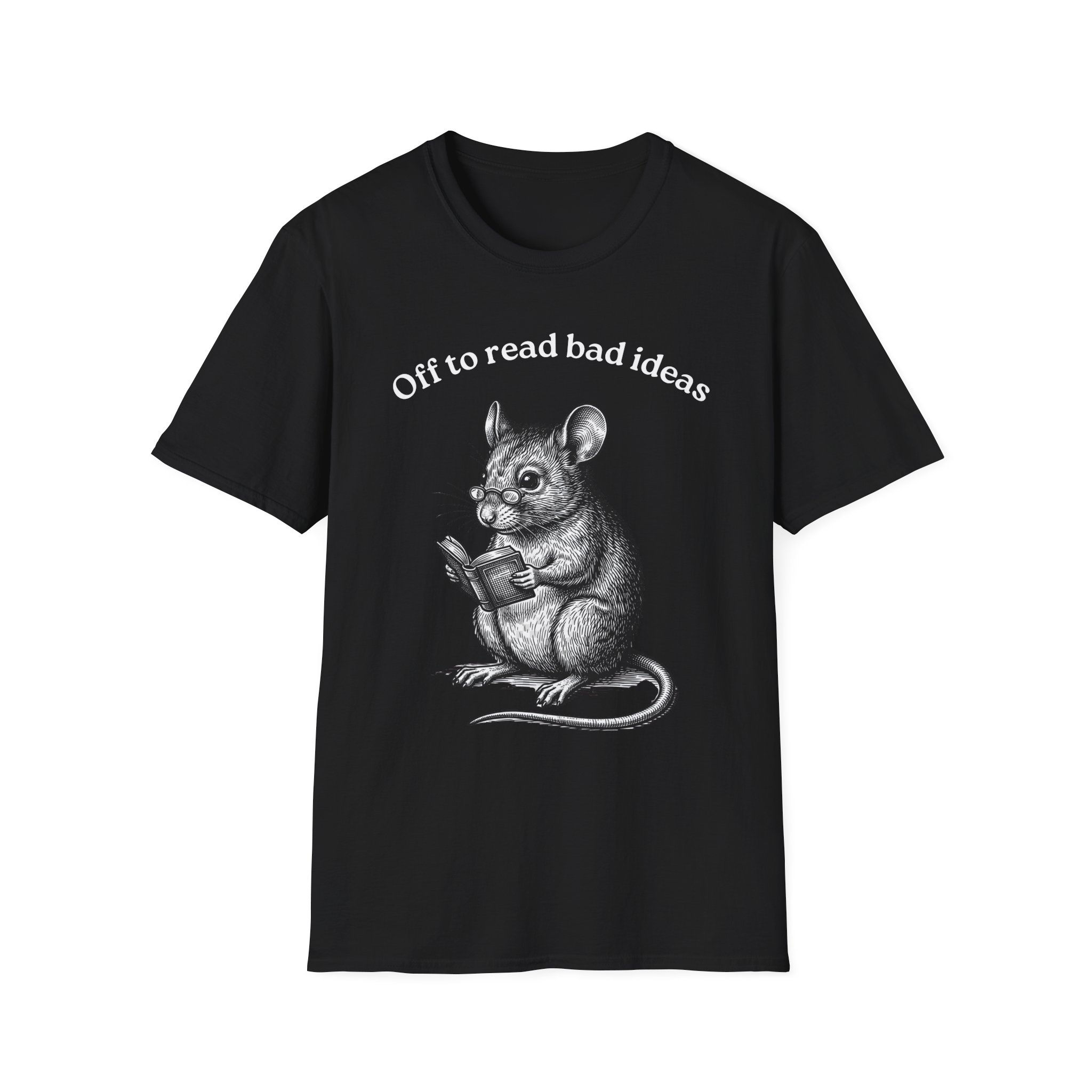 Cute Mouse Reading T-Shirt — “Off to Read Bad Ideas” - Image 6