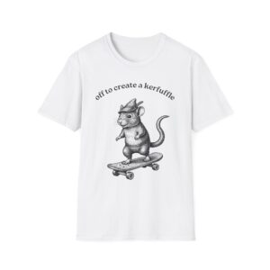 Unique Skateboard Mouse T-Shirt — “Off to Create a Kerfuffle”