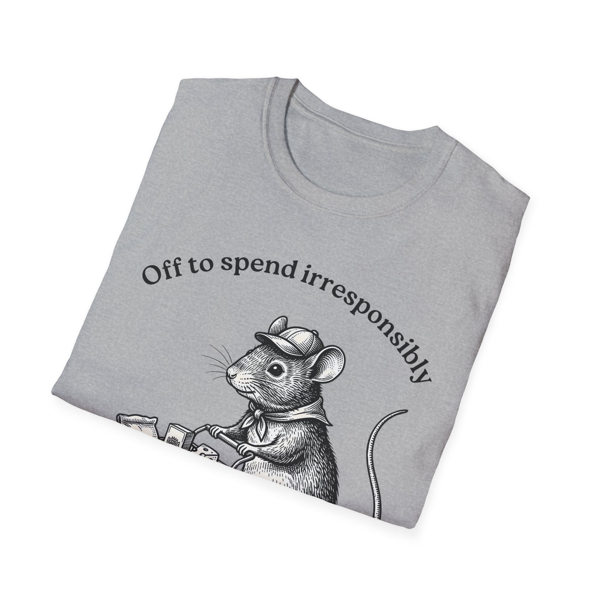 Shopping Mouse T‑Shirt — "Off to Spend Irresponsibly" - Image 12