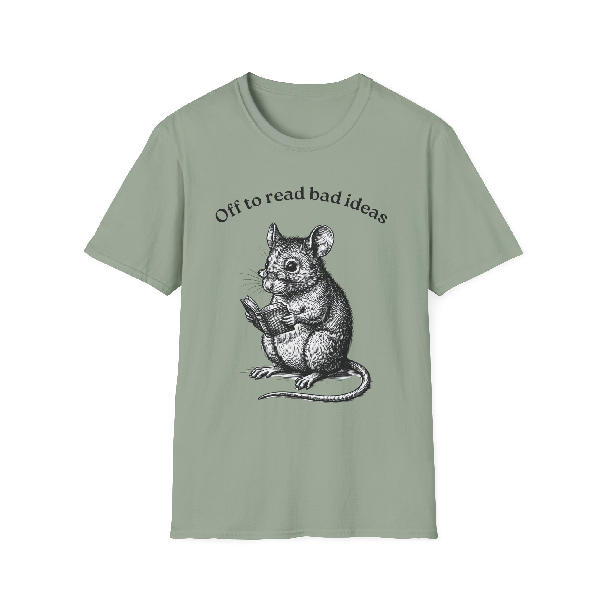 Cute Mouse Reading T-Shirt — “Off to Read Bad Ideas” - Image 12