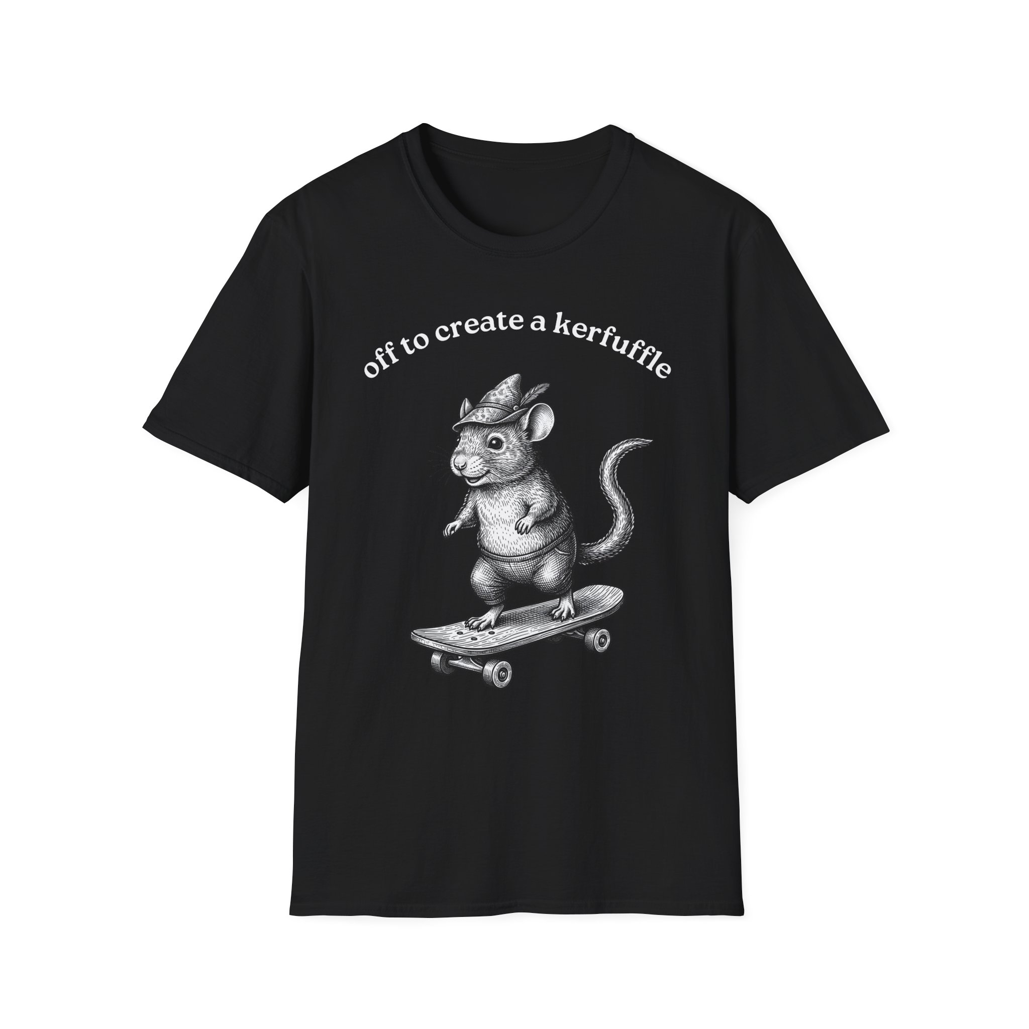 Unique Skateboard Mouse T-Shirt — “Off to Create a Kerfuffle” - Image 4